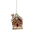 thumbnail image 1 of 3.75" Glittered Gingerbread House Glass Christmas Ornament, 1 of 1