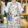 thumbnail image 6 of Pioneer Flower Floral Print Pattern Apron-Garden Aprons for Women with Pockets-Cotton Linen Waterproof Kitchen Cooking Gardening Aprons Adjustable for Kitchen,Cooking,BBQ and Salon 33x27 Inch, 6 of 7