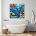 thumbnail image 4 of Ocean Marine Canvas Wall Art, Life Fish Coral Seagrass Underwater Coastal Framed Wall Decor Modern Artwork Prints Painting for Living Room, Bedroom, Kitchen & Cafe Decor 16x16 Inch, 4 of 9