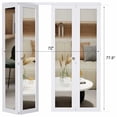 thumbnail image 3 of 72" X 80" Double Bifold Doors Mirror Solid Manufactured Wood Prefinished Bi-fold Door with hardware kit, 3 of 8