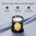 thumbnail image 2 of M&SENSE Two Wicks Luxury 12.7oz Natural Soy Wax Candle,Santal Sanalwood Scent,Elegant Home Fragrance for Him & Her, 2 of 7