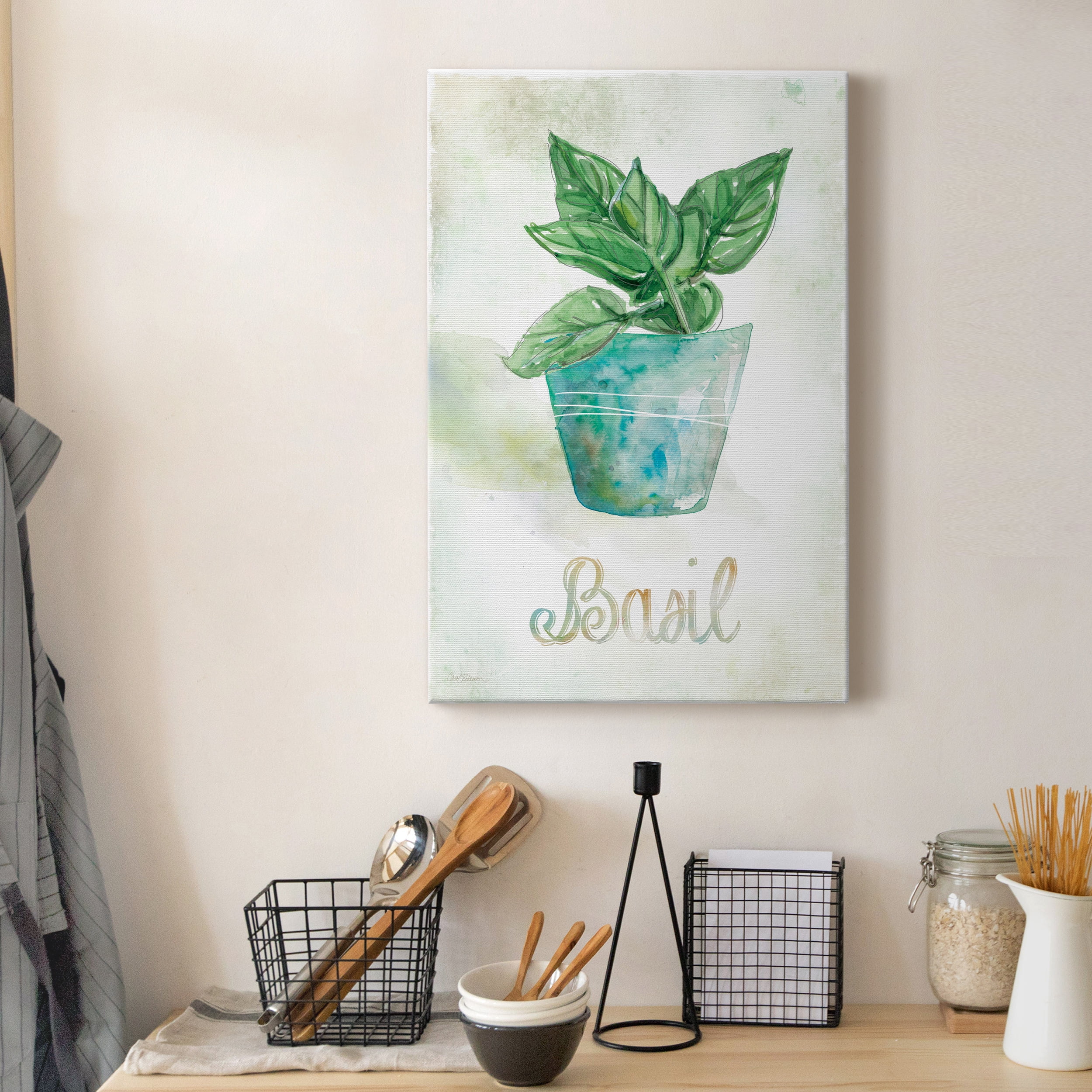 Potted Basil Premium Gallery Wrapped Canvas - Ready to Hang - 8 x 12