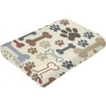 thumbnail image 6 of Dog Paw Prints Bones Blanket Flannel Fleece Throw Blanket Kawaii Stuff for Bed Couch Sofa Chair 80"X60", 6 of 6