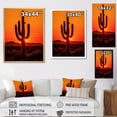 thumbnail image 4 of Designart "Tangerine Onyx Cactus Desert Dusk Saguaro" Floral & Botanical Floater Framed Wall Art Living Room, 4 of 7