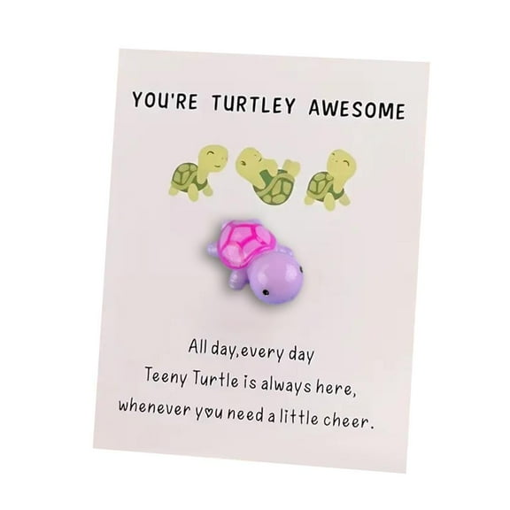 Wmool tkerinse Pocket Hug Turtle, You're Turtley Awesome Ornaments Inspirational Gift with Card, Thank You Note Cards Greeting Card Mini Sea Turtle Figure Pocket Hug for Friends Family
