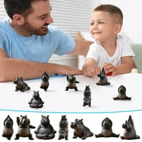 DAMAI Clumsy Yoga Master Hippo,Funny Hippo Statue, 2inch Adorably Handcrafted 3D Resin Hippo Statue, Unique Meditation Sculpture for Home & Office