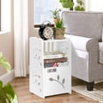 thumbnail image 3 of End Bedside Tables Moisture-proof Side Tables PVC Nightstand for Bedroom Bathroom Table Shelf Floor, 3 of 10
