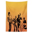 thumbnail image 3 of Ambesonne Yellow Black Tablecloth Rectangular Table Cover, Jazz Quartet Stage, 60"x90", Mustard Black, 3 of 4