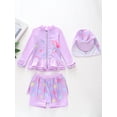 thumbnail image 5 of Tiijoy Toddler Girls UPF 50+ 2-Piece Swimsuit Long Sleeve Rash Guard Skort Sun Hat Bathing Suit, Sizes 3-12, 5 of 8