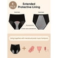 thumbnail image 6 of Plus Size Period Underwear for Women Leak-Proof Menstrual Cotton Protective Hipster Panties 4-Pack, 6 of 6