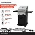 thumbnail image 4 of Megamaster Deluxe 2-Burner Gas Grill with Foldable Side Tables, 418 SQ In Cooking Space, 28000 BTUs, Stainless Steel Lid, Propane BBQ Grill for Outdoor Cooking, Patios, Backyards and More -720-0864MA, 4 of 8