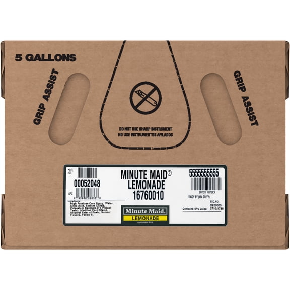Minute Maid Lemonade Bag in box, 5 Gallons