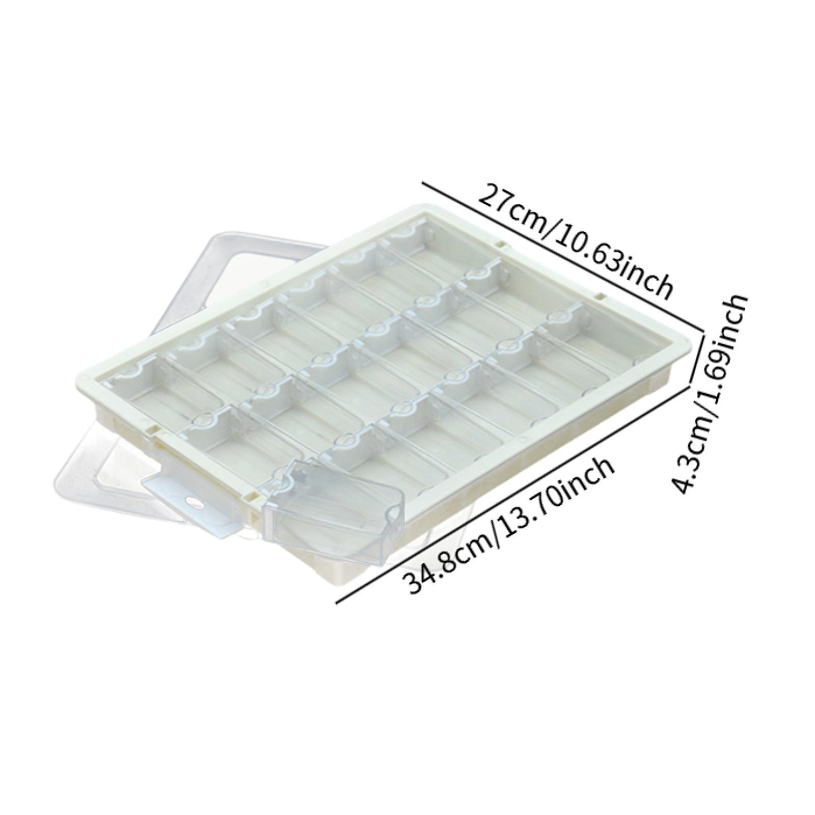 QccHieUs Bead Storage Box Bead Organizer Box with Lid Portable with Compartments Supplies 18 Grid