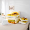 thumbnail image 6 of Feelyou Blooming Sunflower Bedding Comforter Set 7pcs, White Gold Watercolor King Bedding Sets, Rustic Flower Floral Reversible Bed Sheets, Ultra Soft Bedroom Decor, 6 of 8