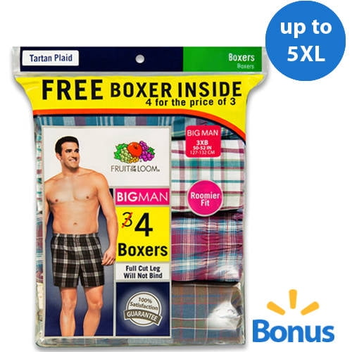 fruit of the loom big and tall boxer briefs 4xl