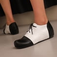 thumbnail image 4 of Chaussures de Marche Femme à Blocs de Couleur Bout Rond Plates à Lacets, 4 of 9