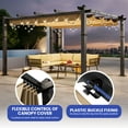 thumbnail image 5 of ModFusion 10' x 13' Aluminum Pergola: Retractable Canopy, Sunshade, and Brown Curtain Design, 5 of 11