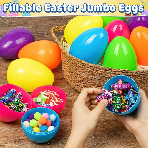 12 PCS Jumbo Easter Eggs 6 Inch Large Plastic Easter Eggs Bulk