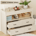 thumbnail image 3 of 4 Drawer Double Dresser, 47.24'' Wood Storage Side Cabinet Chest of Drawer for Bedroom Living Room, 3 of 10