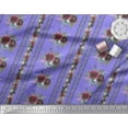 thumbnail image 2 of Soimoi Purple Rayon Fabric Leaves & Floral Printed Fabric 1 Yard 42 Inch Wide, 2 of 3