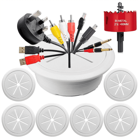 New Arrivals 6PCS TV Cord Hider 2-3/8In(60mm) in Wall Cable Management Kit A