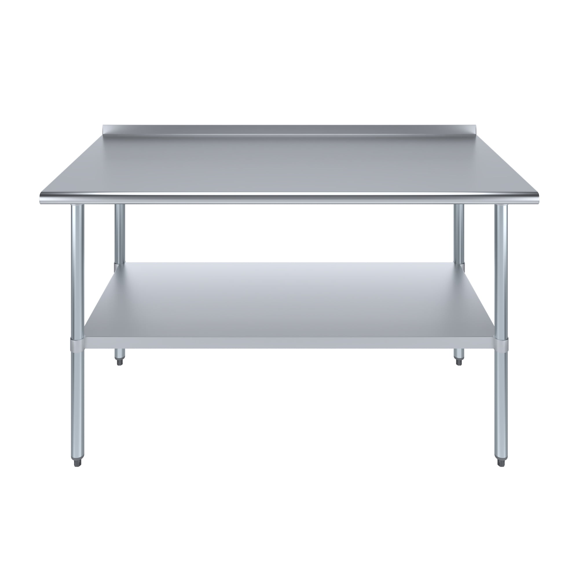 AmGood 30 in. x 60 in. Stainless Steel Work Table with 1.5 in. Backsplash | Metal Kitchen Food Prep Table
