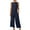 Navy, variant on Cropped Linen Pants Set, Sleeveless Tank Tops and High Waisted Capris Suit, Summer Vacation Casual Outfits with Pockets Workout Outfits for Women S