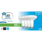 Great Value LED Light Bulb, 9W (65W Equivalent) BR30 Floodlight Lamp E26 Medium Base, Dimmable, Daylight, 4-Pack