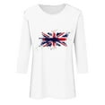 thumbnail image 4 of GERsome American Flag T Shirts for Women 4th of July Tops USA Graphic Crewneck Shirts Casual 3/4 Sleeve American Proud Tops White S-3XL, 4 of 4