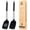 BLACK, variant on Bundlepro Pack of 2 Silicone Spatulas Turners, Non-Stick Slotted and Solid Kitchen Utensils, Gray