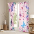 thumbnail image 3 of Homewish Girly Pink Butterfly Black Out Curtains, Spring Garden Animal Curtains Pack of 2 (42x63 Each), Princess Cartoon Bedroom Curtains, Living Room Curtains Decor, 3 of 6