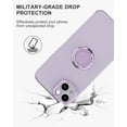 thumbnail image 6 of for iPhone 15 Case with Ring Holder Cover Microfiber Inner Lining [360° Rotatable Ring Stand] [Support Magnetic Car Mount] Soft TPU Protective Kickstand Phone Case for iPhone 15 Purple, 6 of 9