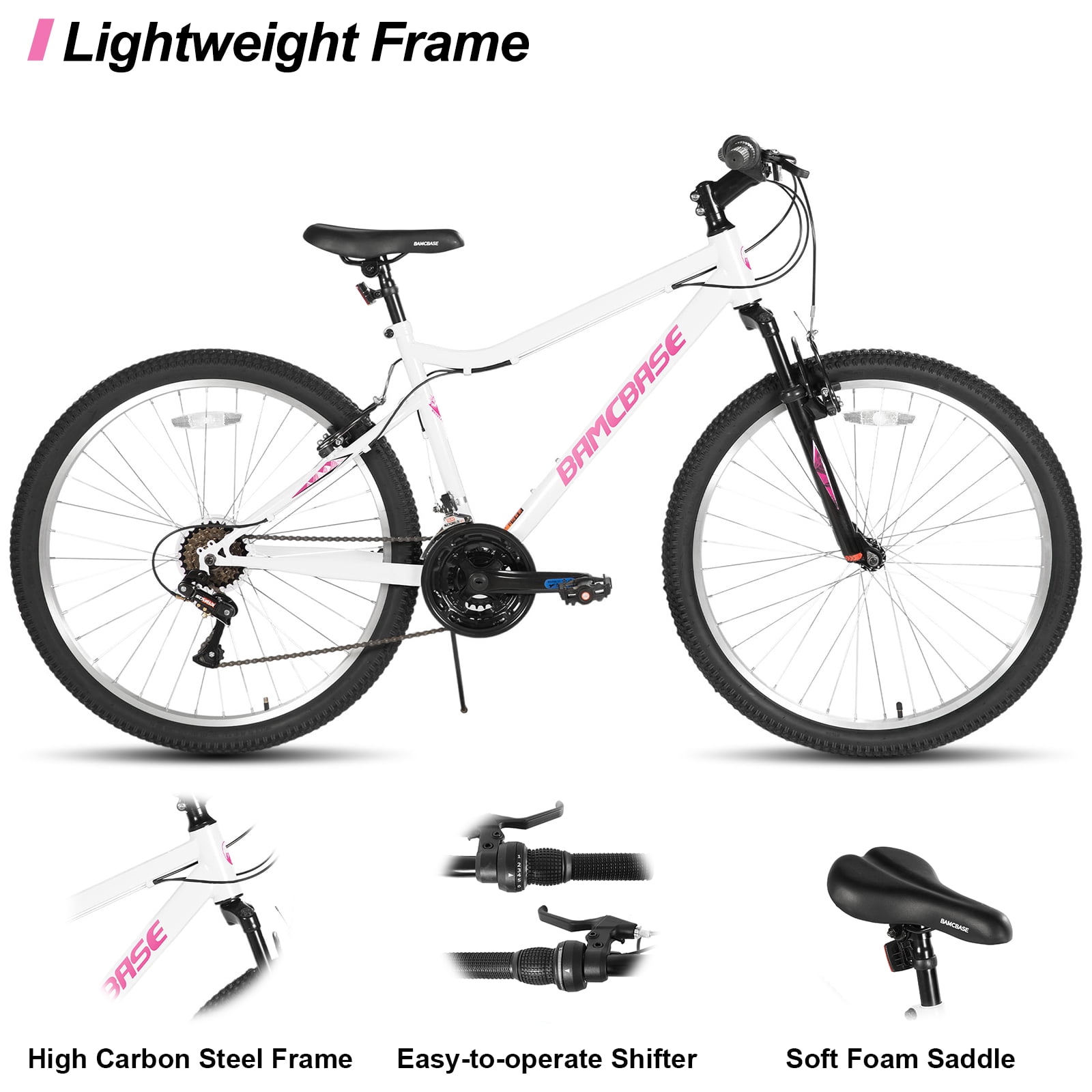 HILAND 26 inch Mountain Bike for Men Women, 18 Speeds High-Carbon Steel Frame, Sport Cycling MTB Bicycle for Adult