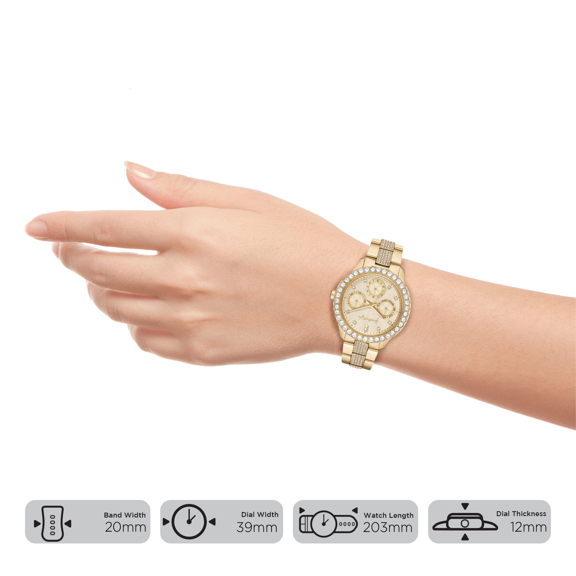 Kendall + Kylie Chronograph Rosegold Tone Metal Strap Analog 