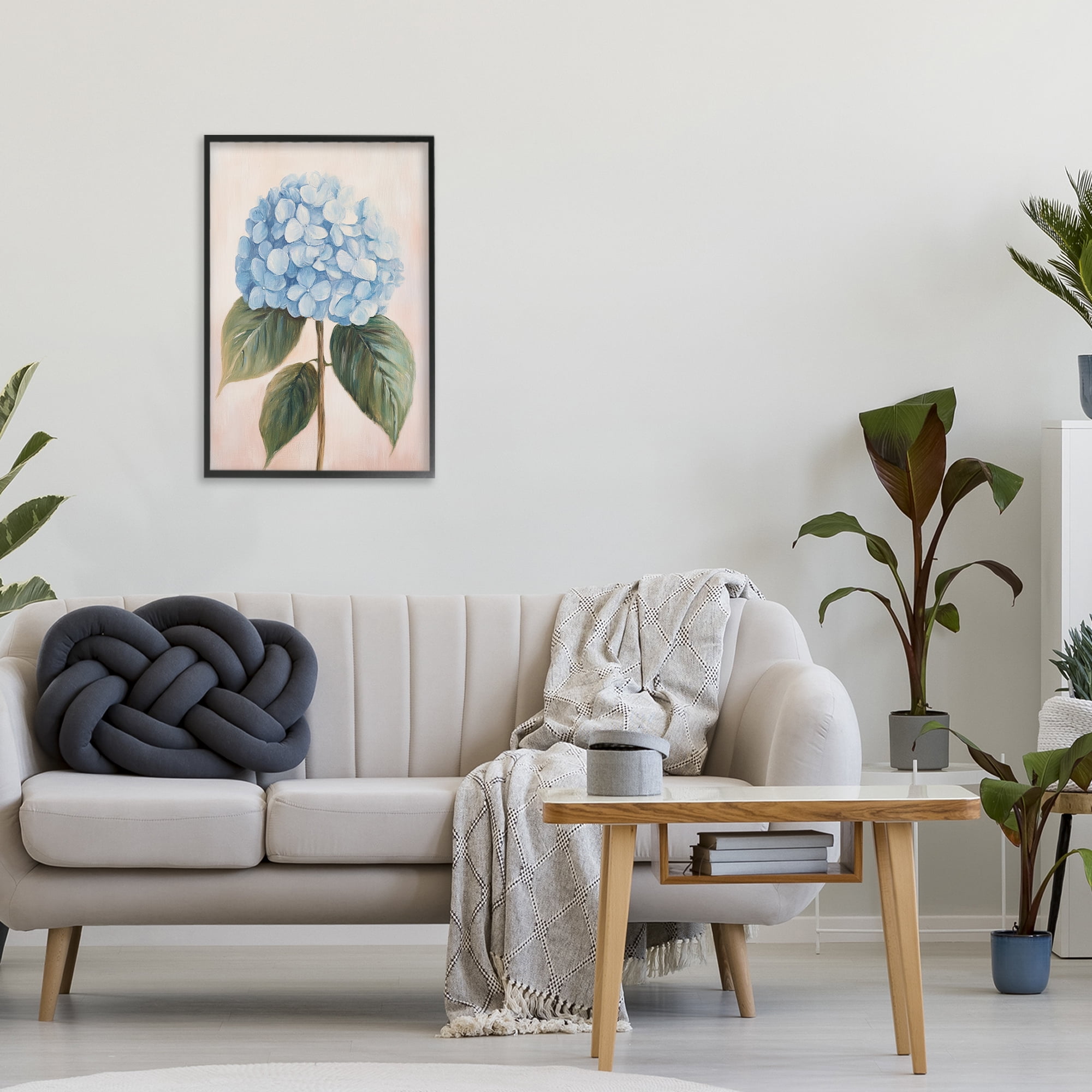Stupell Industries Baby Blue Hydrangea Black Framed Giclee Art, design by Petal Prints Design