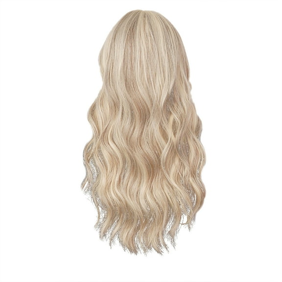 Beauty Under $15 Women'S Fashion Dyed Black Gradient Golden Long Straight Wig Color Mixing