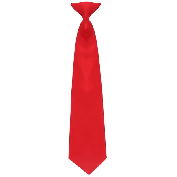Corbata Umo Lorenzo, color rojo liso, con clip, para niños