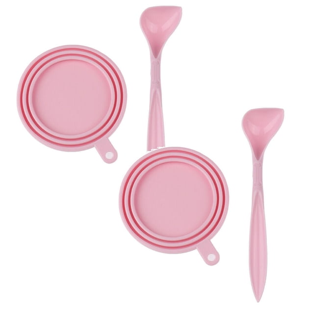 Oleegame 2 Pcs Boîtes à Collations pour Enfants pour l'École Boîte de Rangement pour Chien Couvercle en Étain Nourriture pour Chat Chiot Réutilisable Rose