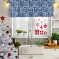 thumbnail image 5 of Navy Blue Garden Curtain Valances for Windows, Kitchen Valance Window Treatments Panel 2 Pack, Modern Art Building Trees Landscape Rod Pocket Short Curtains for Bathroom Bedroom 60 x 18 Inch, 5 of 8