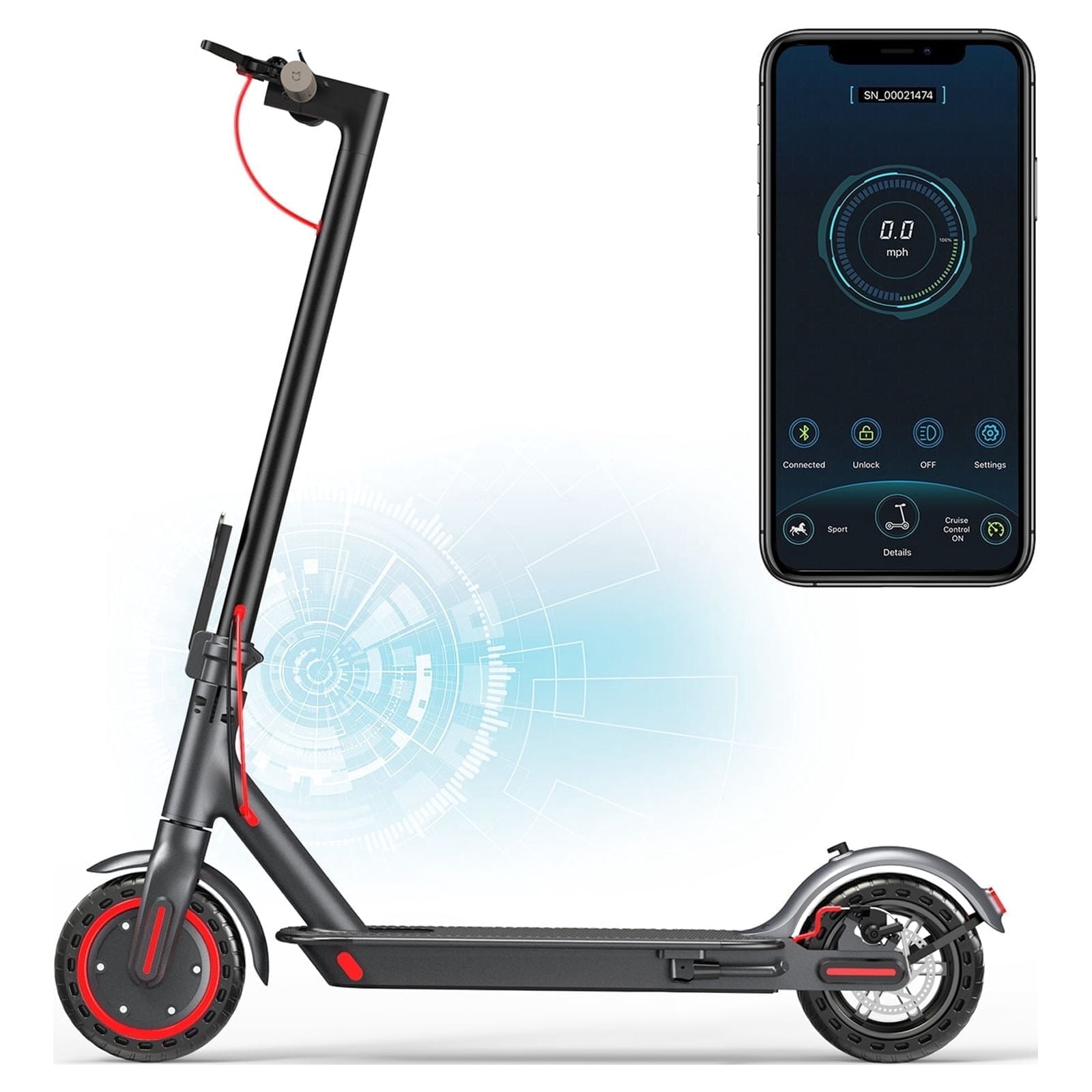 ZCJ Electric Scooter, 350W/500W Motor, Top Speed 19/22 mph, Max 16