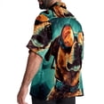 thumbnail image 3 of Retro Dog Men's Poplin Casual Printed Button Down Short Sleeve Summer Beach Shirts Unisex, 3 of 6