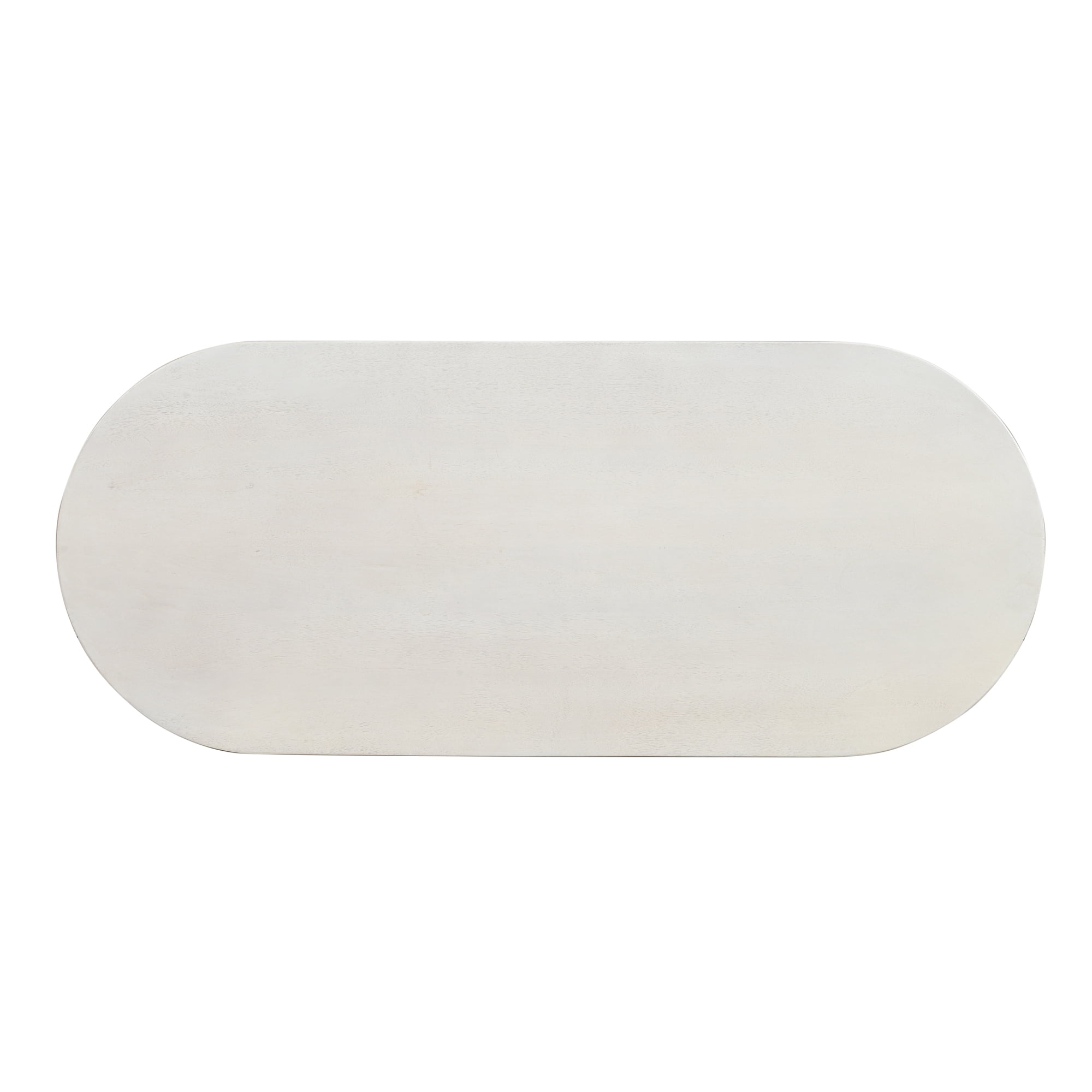 Ox Bay Natalia Mid-Century White Wood Oval Storage Coffee Table