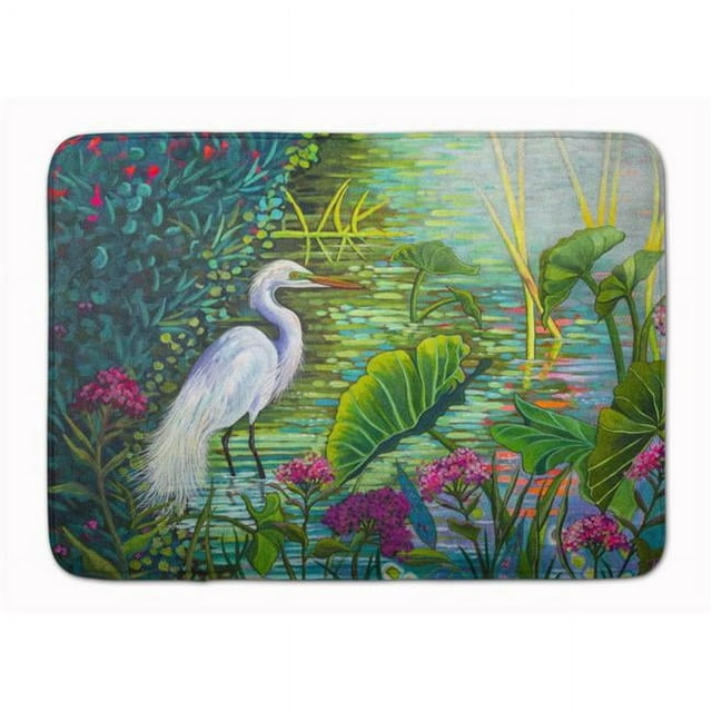 Carolines Treasures PPD3023RUG 19 x 27 in. Testing the Waters Heron Machine Washable Memory Foam Mat