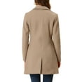thumbnail image 4 of Unique Bargains Women's Notched Lapel Single Breasted Outwear Long Coat XS Dark Beige, 4 of 7