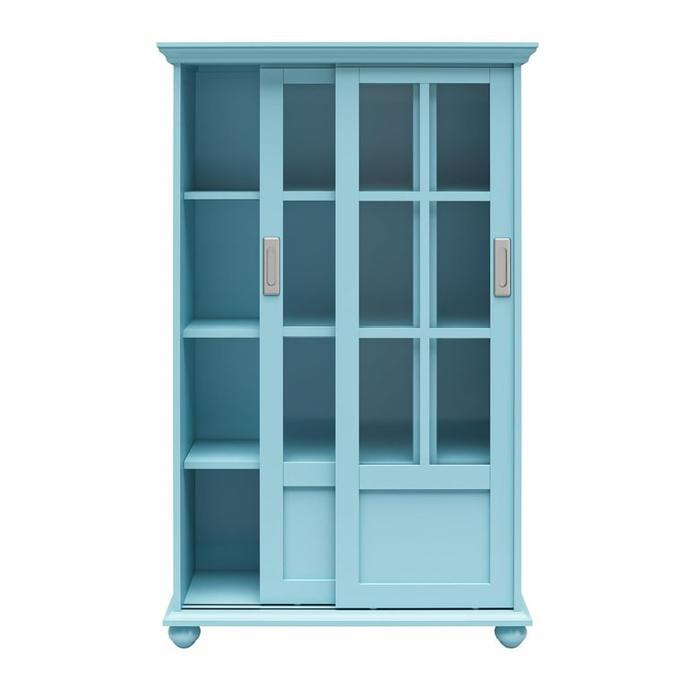 Bookcase with 2024 glass doors walmart
