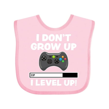

Inktastic I Dont Grow Up I Level Up with Game Controller Black Gift Baby Boy or Baby Girl Bib