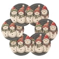 thumbnail image 7 of Yayeee 6 PCS Drink Coasters with Holder Set Woven Absorbent Round Tabletop Hot Pad, Red Snowmen, 7 of 7