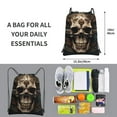 thumbnail image 3 of Sigee Metal Style Horned Skull for Drawstring Zipper Backpack ,Waterproof, Durable, Lightweight Gym Bag for Sports, 3 of 5