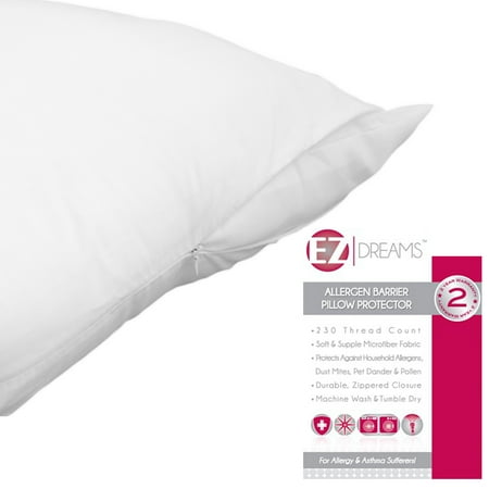 - EZ Dreams Allergen Barrier Zippered Pillow Protector: 230 Count Microfiber, King Size (King Two Piece)