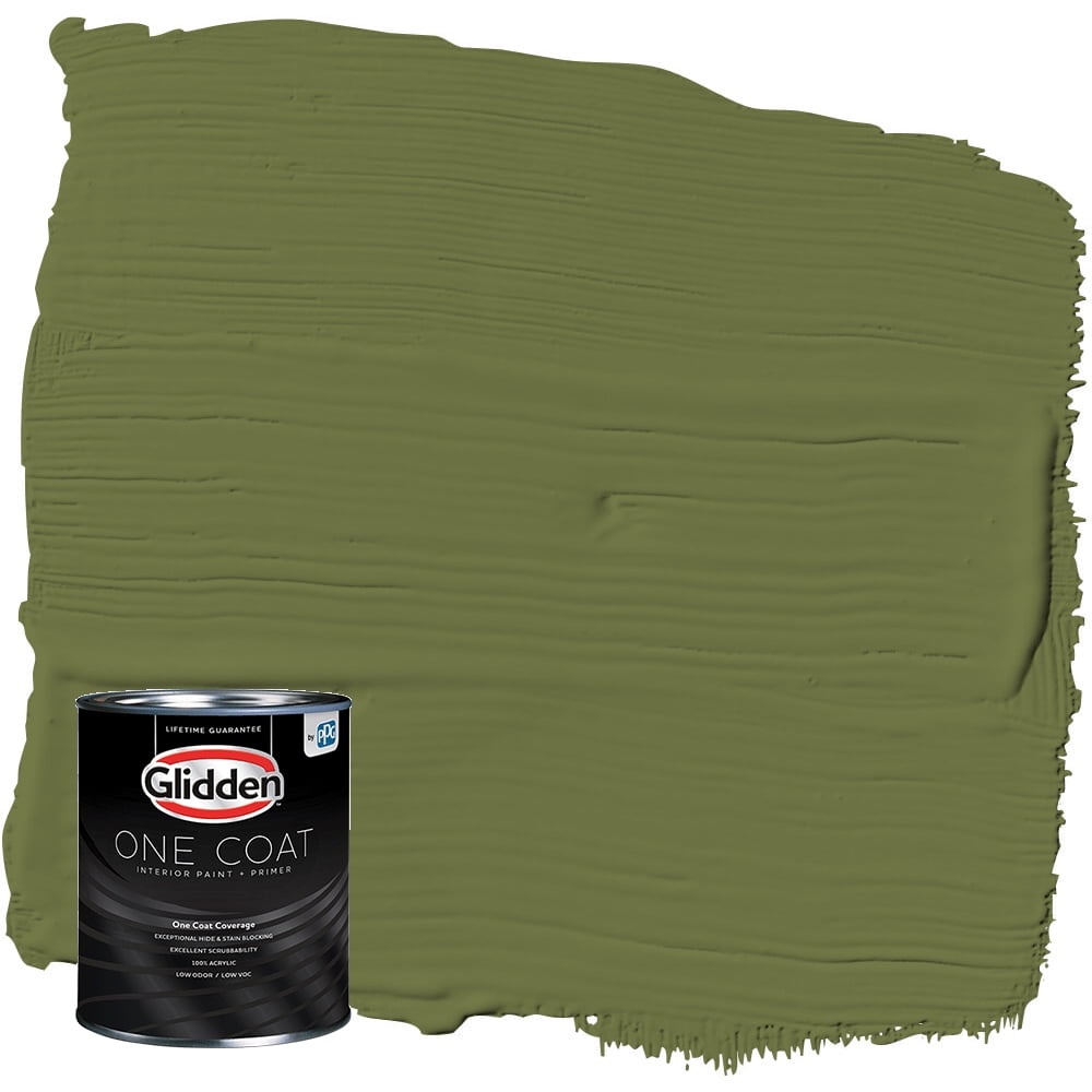 Glidden One Coat Interior Paint and Primer, Oakmoss / Green, 1 Quart